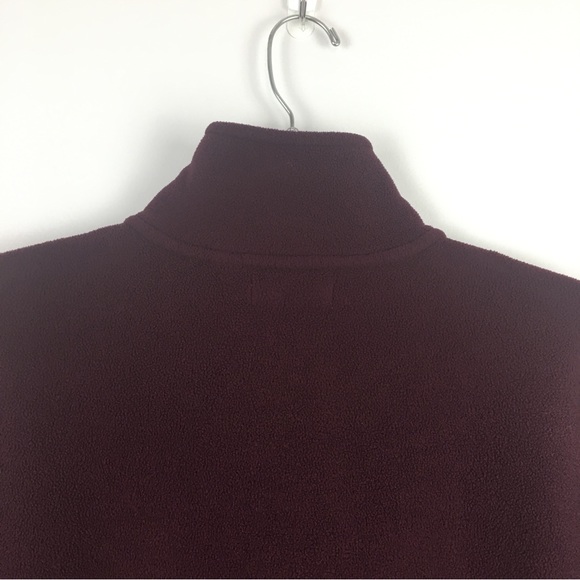 Nautica 1/4 Zip Pullover Jacket Sz Large Slim Fit Fleece Burgundy Color Block - Picture 9 of 10